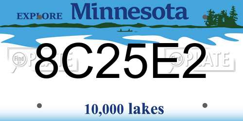 8C25E2 Minnesota License Plate