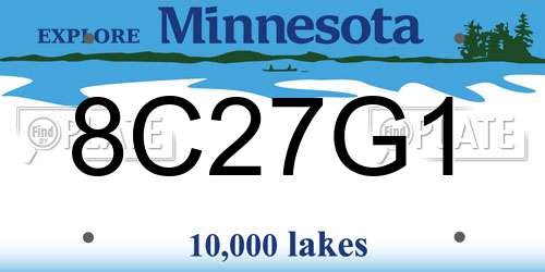 8C27G1 Minnesota License Plate