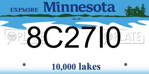 8C27I0 Minnesota License Plate