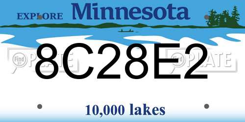 8C28E2 Minnesota License Plate