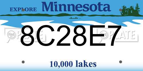 8C28E7 Minnesota License Plate
