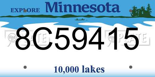 8C59415 Minnesota License Plate