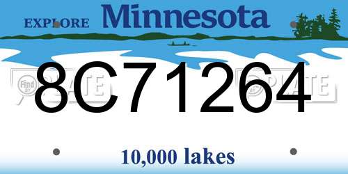 8C71264 Minnesota License Plate