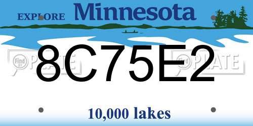 8C75E2 Minnesota License Plate