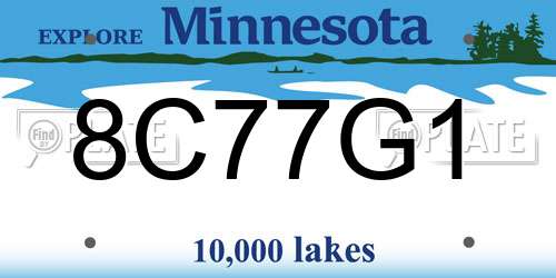 8C77G1 Minnesota License Plate