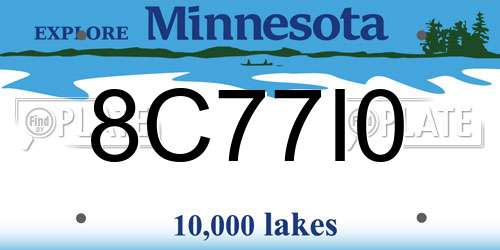 8C77I0 Minnesota License Plate