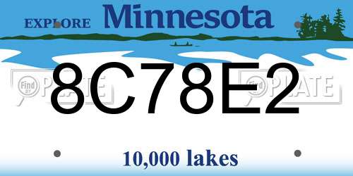 8C78E2 Minnesota License Plate
