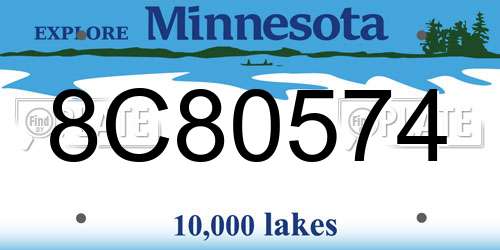 8C80574 Minnesota License Plate