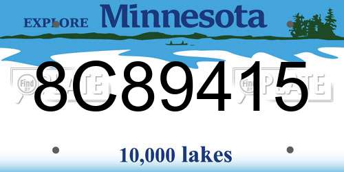 8C89415 Minnesota License Plate