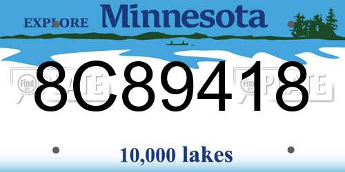 8C89418 Minnesota License Plate