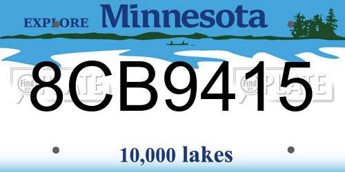 8CB9415 Minnesota License Plate