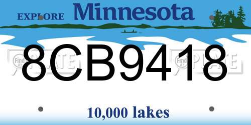 8CB9418 Minnesota License Plate