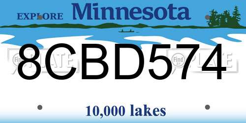 8CBD574 Minnesota License Plate