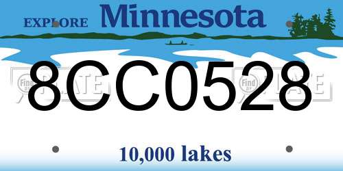 8CC0528 Minnesota License Plate