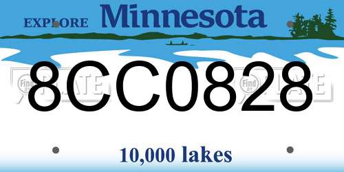 8CC0828 Minnesota License Plate