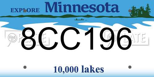 8CC196 Minnesota License Plate