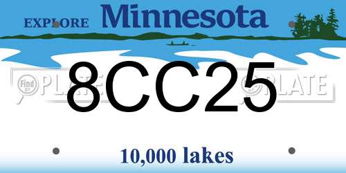 8CC25 Minnesota License Plate