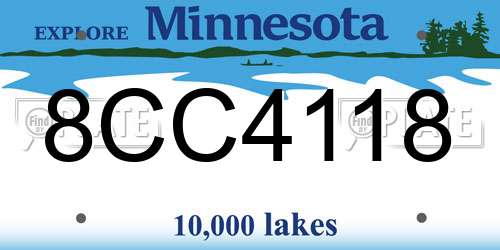 8CC4118 Minnesota License Plate