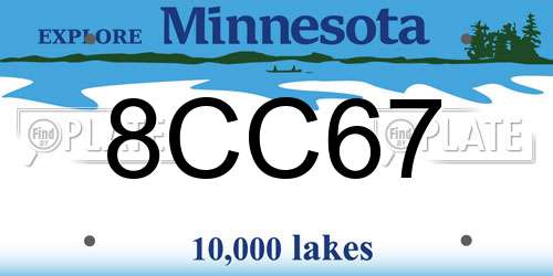 8CC67 Minnesota License Plate