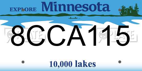 8CCA115 Minnesota License Plate