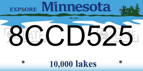8CCD525 Minnesota License Plate