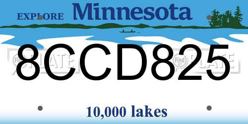 8CCD825 Minnesota License Plate