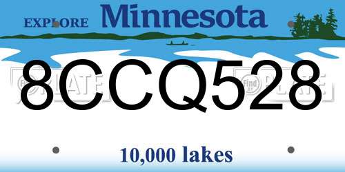 8CCQ528 Minnesota License Plate