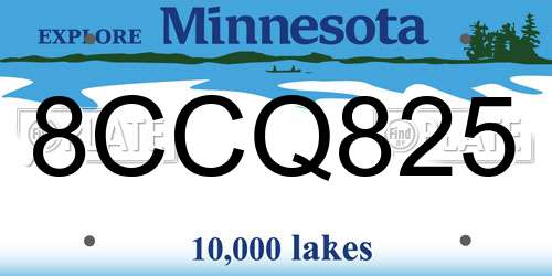 8CCQ825 Minnesota License Plate