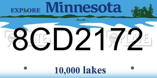 8CD2172 Minnesota License Plate