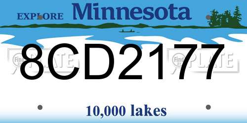 8CD2177 Minnesota License Plate