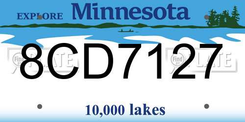 8CD7127 Minnesota License Plate