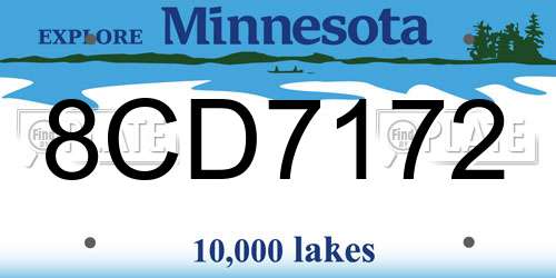 8CD7172 Minnesota License Plate