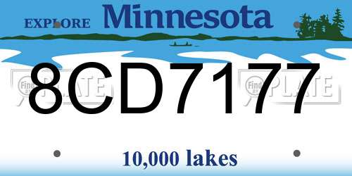 8CD7177 Minnesota License Plate