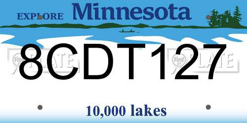 8CDT127 Minnesota License Plate