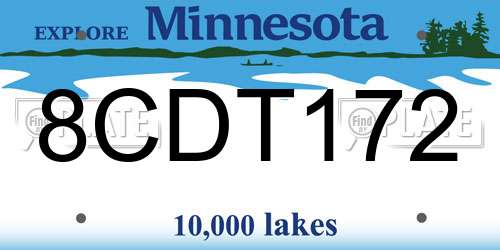 8CDT172 Minnesota License Plate