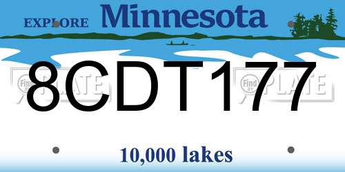 8CDT177 Minnesota License Plate