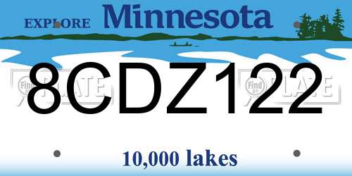 8CDZ122 Minnesota License Plate