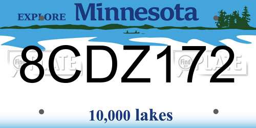 8CDZ172 Minnesota License Plate