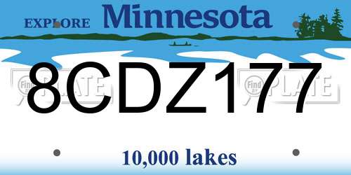 8CDZ177 Minnesota License Plate