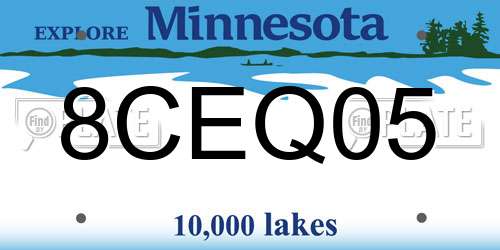 8CEQ05 Minnesota License Plate