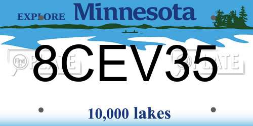 8CEV35 Minnesota License Plate