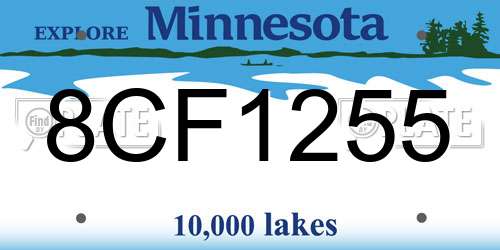 8CF1255 Minnesota License Plate