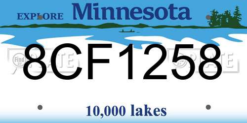 8CF1258 Minnesota License Plate
