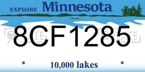 8CF1285 Minnesota License Plate