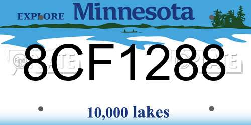 8CF1288 Minnesota License Plate