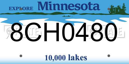 8CH0480 Minnesota License Plate