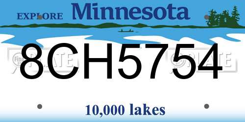 8CH5754 Minnesota License Plate