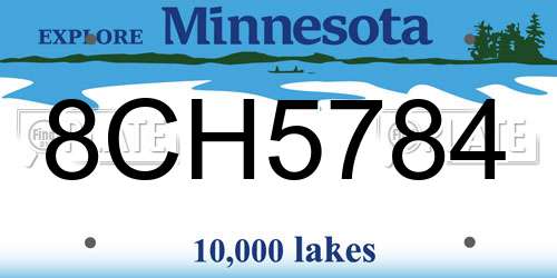 8CH5784 Minnesota License Plate