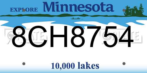 8CH8754 Minnesota License Plate