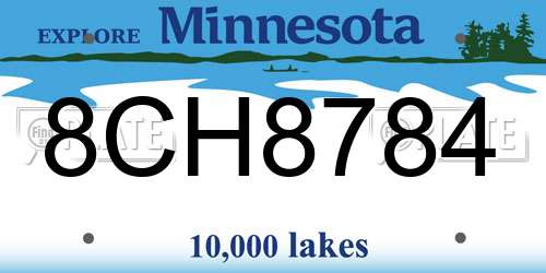 8CH8784 Minnesota License Plate